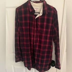 On The Byas Maroon Plaid Shirt